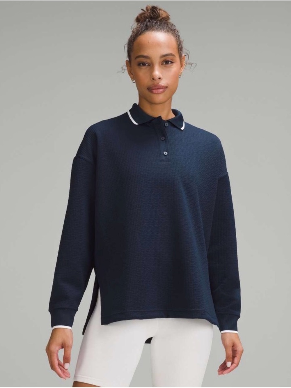 Lululemon Textured Long-Sleeve Polo Shirt
True Navy / True Navy / White